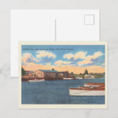 フォートピアース、フロリダのヴィンテージ港とコーズウェイ ポストカード (正面/裏面)