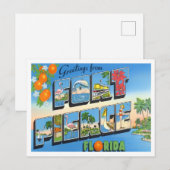 フォートピアース、フロリダヴィンテージビッグ文字はがき ポストカード (正面/裏面)