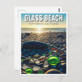 フォートブラッグガラスビーチカリフォルニア ポストカード (正面/裏面)