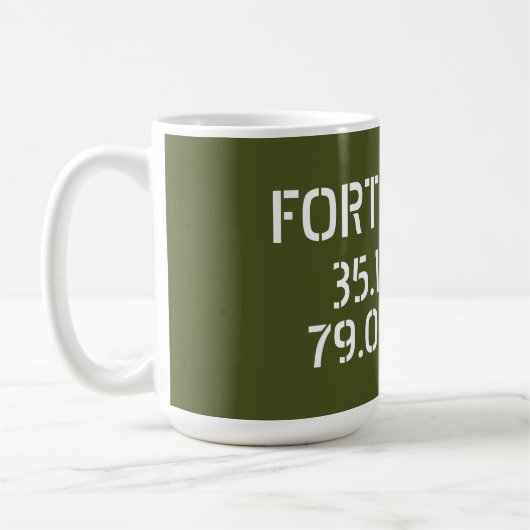 フォートブラッグ緯度(経度) コーヒーマグカップ (左)