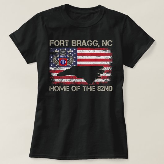 フォートブラッグNC Home Of The 82nd Airborne T-shirt, Ve Tシャツ (デザイン正面)