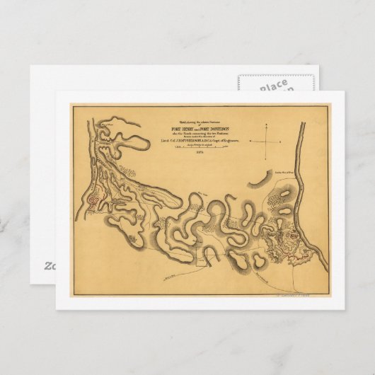 フォートヘンリーの戦い – 南北戦争パノラママップ2 ポストカード (正面/裏面)