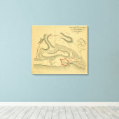 フォートヘンリーの戦い – 南北戦争パノラママップ キャンバスプリント (インサイチュ (ウッドフロア))