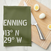 フォートベニング緯度 キッチンタオル (四つ折り)