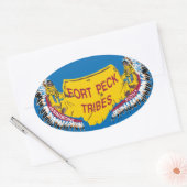 フォートペックアシニボイン国旗のステッカー 楕円形シール (封筒)