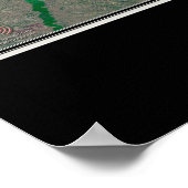 フォートペックレイクモンタナfrom宇宙サテライトアート ポスター (角)