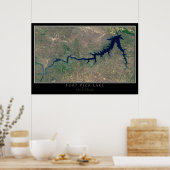 フォートペックレイクモンタナfrom宇宙サテライトアート ポスター (キッチン)