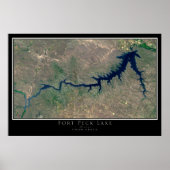 フォートペックレイクモンタナfrom宇宙サテライトアート ポスター (正面)
