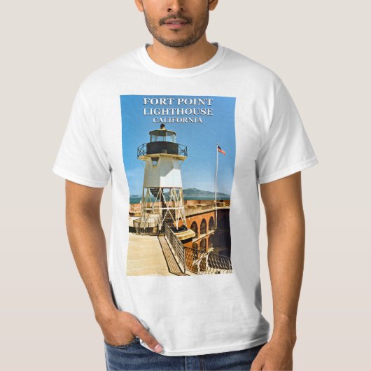 フォートポイントライトハウス、カリフォルニアTシャツ Tシャツ (正面)