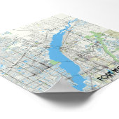 フォートマイアーズフロリダ州の米国の地図 ポスター (角)