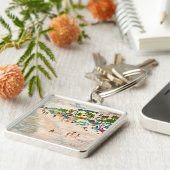 "フォートマイヤーのビーチ"フロリダ絵画ーのキーチェーン キーホルダー (側面)