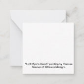 「フォートマイヤーのビーチ」フロリ絵画ダのノートカード ノートカード (裏面)