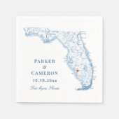 フォートマイヤーズエレガントフロリダの地結婚図 スタンダードカクテルナプキン (正面)