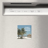 フォートマイヤーズビーチフロリダビーチシーンと手のひら マグネット (インサイチュ (食洗機))