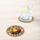 フォートマイヤーズフロリダビーチ-レトロヴィンテージ土産 ラウンドペーパーコースター (インサイチュ)