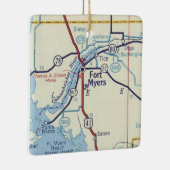 フォートマイヤーズフロリダヴィンテージマップ セラミックオーナメント (右)