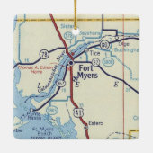 フォートマイヤーズフロリダヴィンテージマップ セラミックオーナメント (裏面)