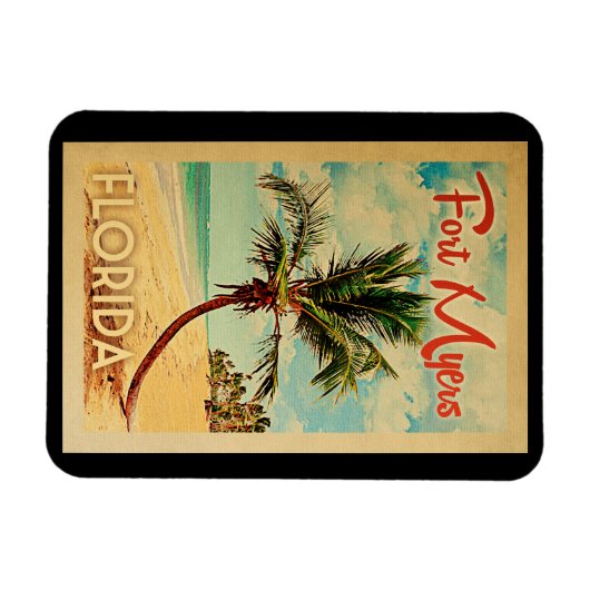 フォートマイヤーズマグネットフロリダパームツリービーチヴィンテージ マグネット (横)