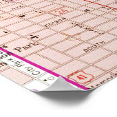 フォートマイヤーズヴィンテージの地図（1958年） ポスター (角)