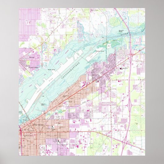 フォートマイヤーズヴィンテージの地図（1958年） ポスター (正面)