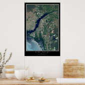 フォートマイヤーズ宇宙衛星地図 ポスター (キッチン)