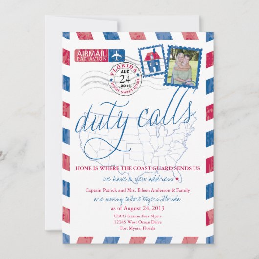 フォートマイヤーズ フロリダ州 軍事移動 航空便 案内状 (正面)