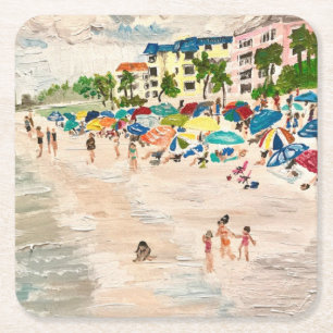 「フォートマイヤービーチ」絵画のコースター スクエアペーパーコースター