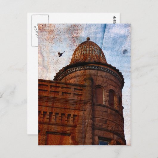 フォートマディソンにある錆びた背景の建物 ポストカード (正面/裏面)