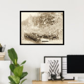 フォートミードSD 1889付近の部隊8番騎兵 ポスター (ホームオフィス)