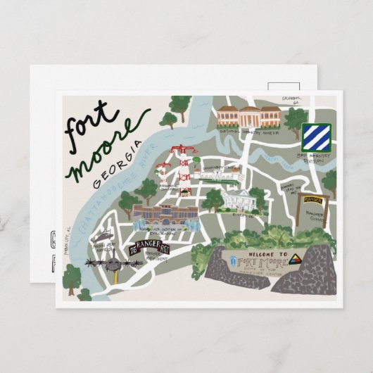 フォートムーア地図はがき ポストカード (正面/裏面)