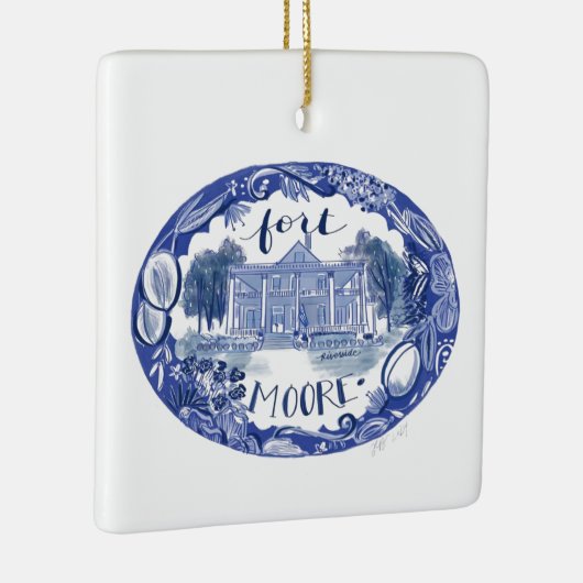 フォートムーア川沿いのChinoiserieクリスマス装飾品 セラミックオーナメント (右)