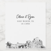 フォートモダンワーステキサス州結婚ズカスタム ワインラベル (シングルラベル)