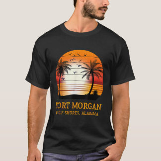 フォートモルガンガルフショアーズアラバマヴィンテージサンセットレー Tシャツ
