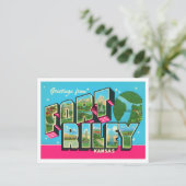 フォートライリー，カンザス州ヴィンテージビッグレター葉書 ポストカード (スタンド正面)