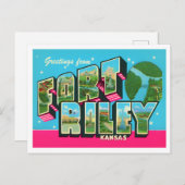 フォートライリー，カンザス州ヴィンテージビッグレター葉書 ポストカード (正面/裏面)