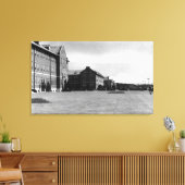 フォートルイス、WA兵舎とレイニエ山の眺め キャンバスプリント (インサイチュ (リビング))