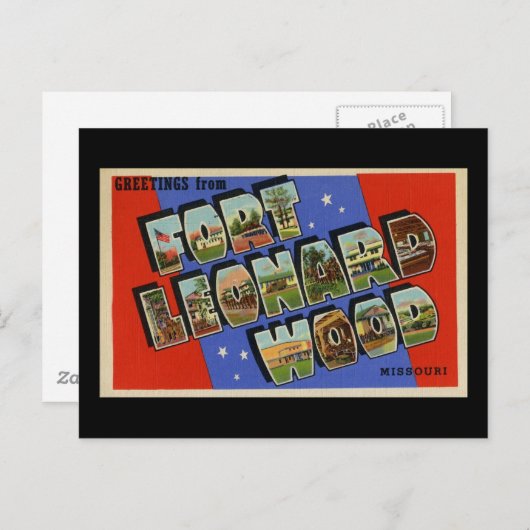 フォートレナード・ウッド・ミズーリからの挨拶 ポストカード (正面/裏面)