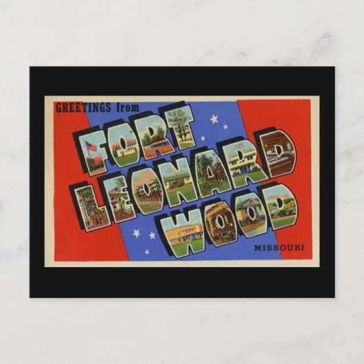 フォートレナード・ウッド・ミズーリからの挨拶 ポストカード (正面)