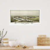 フォートレノ， OKパノラママップ – 1891 ポスター (キッチン)