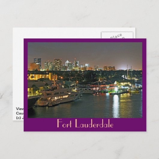 フォートローダーデイル、アメリカのベネチア ポストカード (正面/裏面)