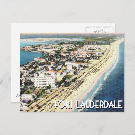 フォートローダーデイル フロリダ州 ヴィンテージ航空写真 ポストカード (正面/裏面)