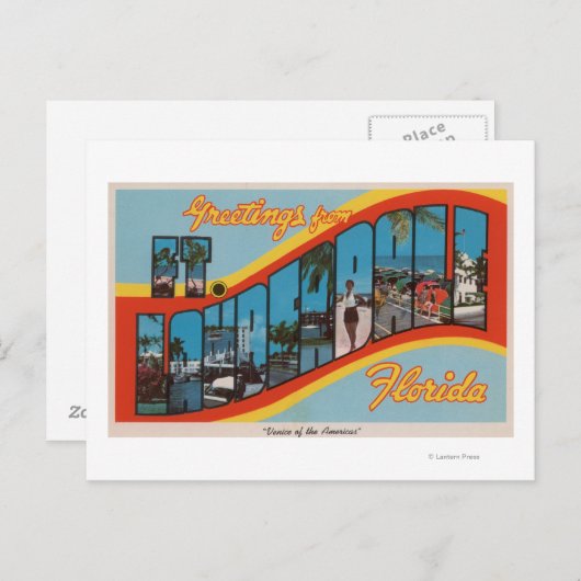 フォートローダーデイル、フロリダ州 - 大きな文字のシーン 2 ポストカード (正面/裏面)