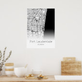 フォートローダーデールの地図 – フロリダ州 – シティマップポスター ポスター (キッチン)
