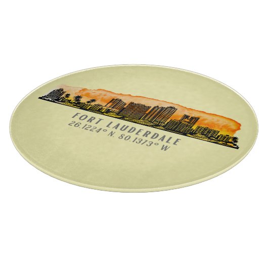 フォートローダーデールスカイライン&座標 カッティングボード (角)