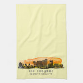 フォートローダーデールスカイライン&座標 キッチンタオル (縦)