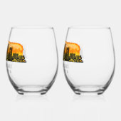 フォートローダーデールスカイライン&座標 ステムなしワイングラス (左)