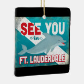 フォートローダーデールドルフィンヴィンテージトラベル セラミックオーナメント (右)