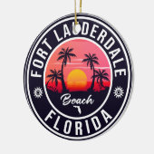 フォートローダーデールビーチフロリダレトロサンセット60s セラミックオーナメント (左)