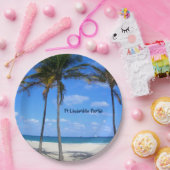 フォートローダーデールフロリダサンドビーチ&パームツリーズ ペーパープレート (パーティー)