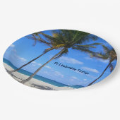 フォートローダーデールフロリダサンドビーチ&パームツリーズ ペーパープレート (アングル)